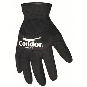 Condor 42La09 Mechanics Gloves, 2XL, Black, Spandex/Neoprene